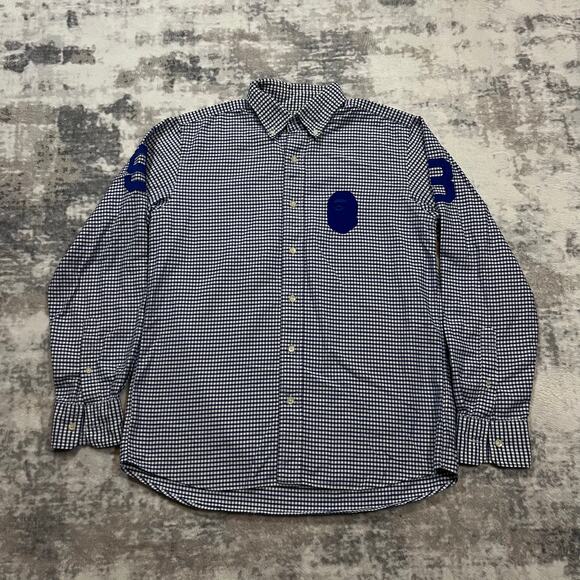 Authentic Bape 2000's Checkered Button Up Dress Shirt L - Picture 1 of 7